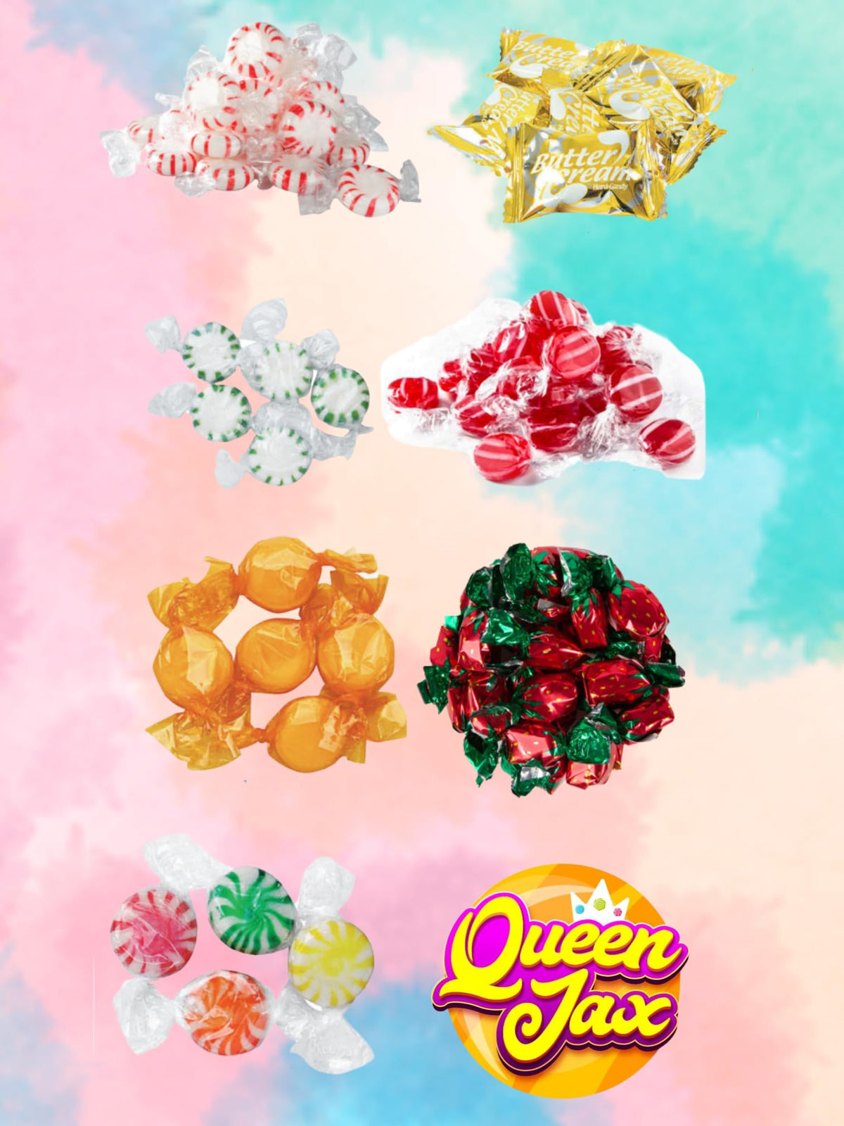Bulk Hard Candy Individually Wrapped - 1 lb Hard Candy Mix, Perfect for Parties, Holidays, and Candy Bowls - Peppermint Candy, Butterscotch Candy