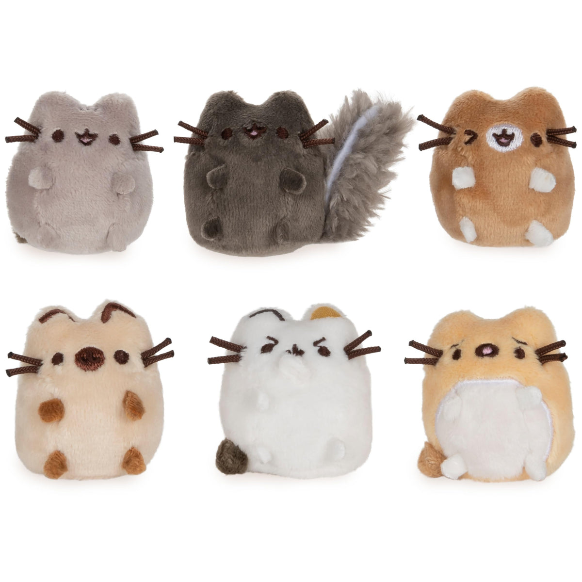 GUND Pusheen Comic Collector I Love Kitties Set of 6 Plush Stuffed Animal Cats, 2"