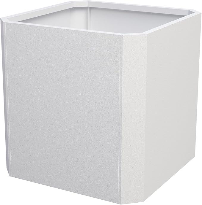 Steel Planter Box-26"x26"x26"-Large Square Planter Box-Outdoor Indoor-Cube Steel Planter Heavy Duty White Metal Planter Flower Pot Commercial Residential for Home Garden Porch Hotel Patio