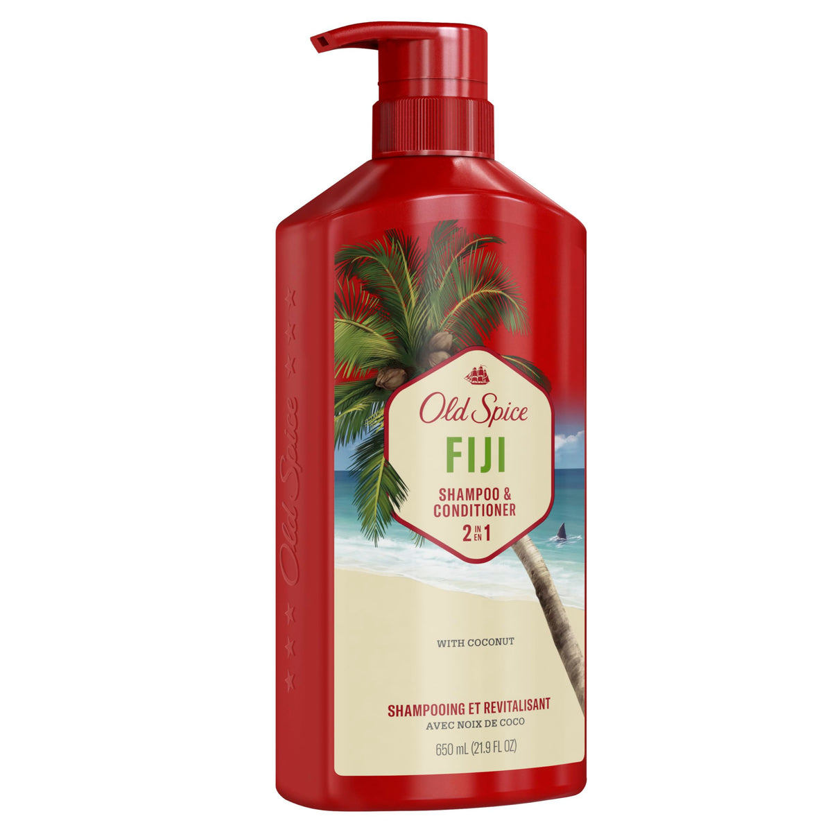Old Spice Mens 2-in-1 Shampoo and Conditioner Set, Fiji, Coconut & Tropical Wood Scent, For All Hair Types, Healthier, Fuller, Moisturized Looking Hair, 21.9 fl oz Each, Twin Pack