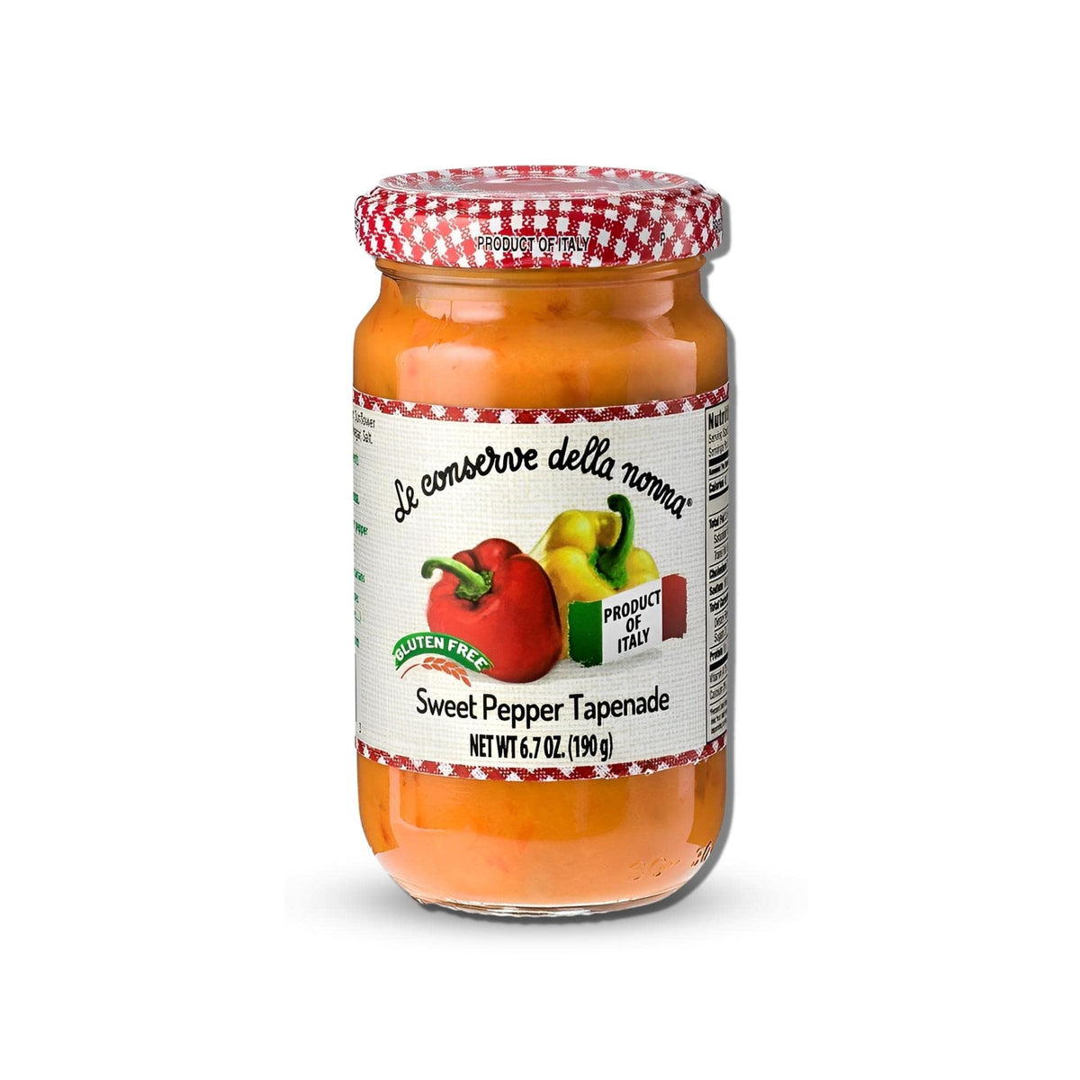 Le Conserve Della Nonna Sweet Pepper Tapenade - Italian Sweet Pepper Spread, Sweet Pepper Dip - Natural & Gluten Free Tapenade - Made From Fresh