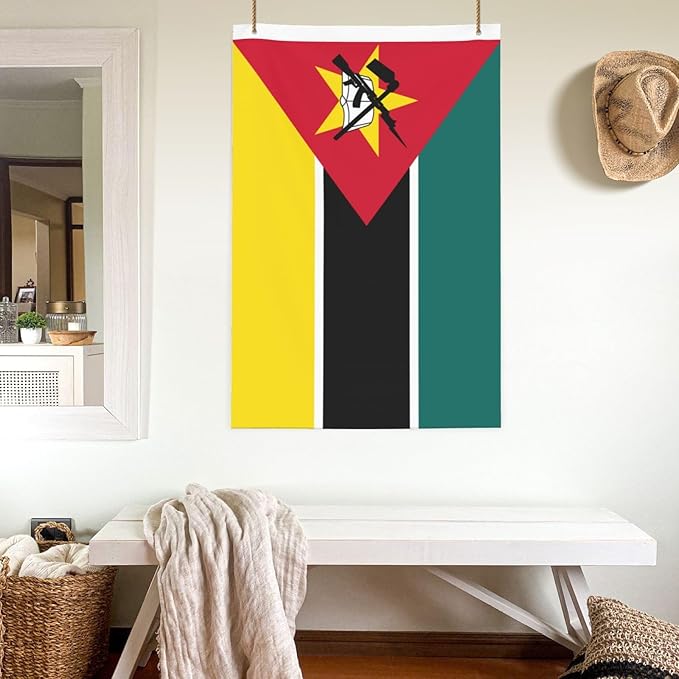 Mozambique Mozambican Flag Garden Yard House 2x3 ft Flags Double Sided Print Banner Indoor Outdoor Party Home Decorations for Boat Dorm House Balcony