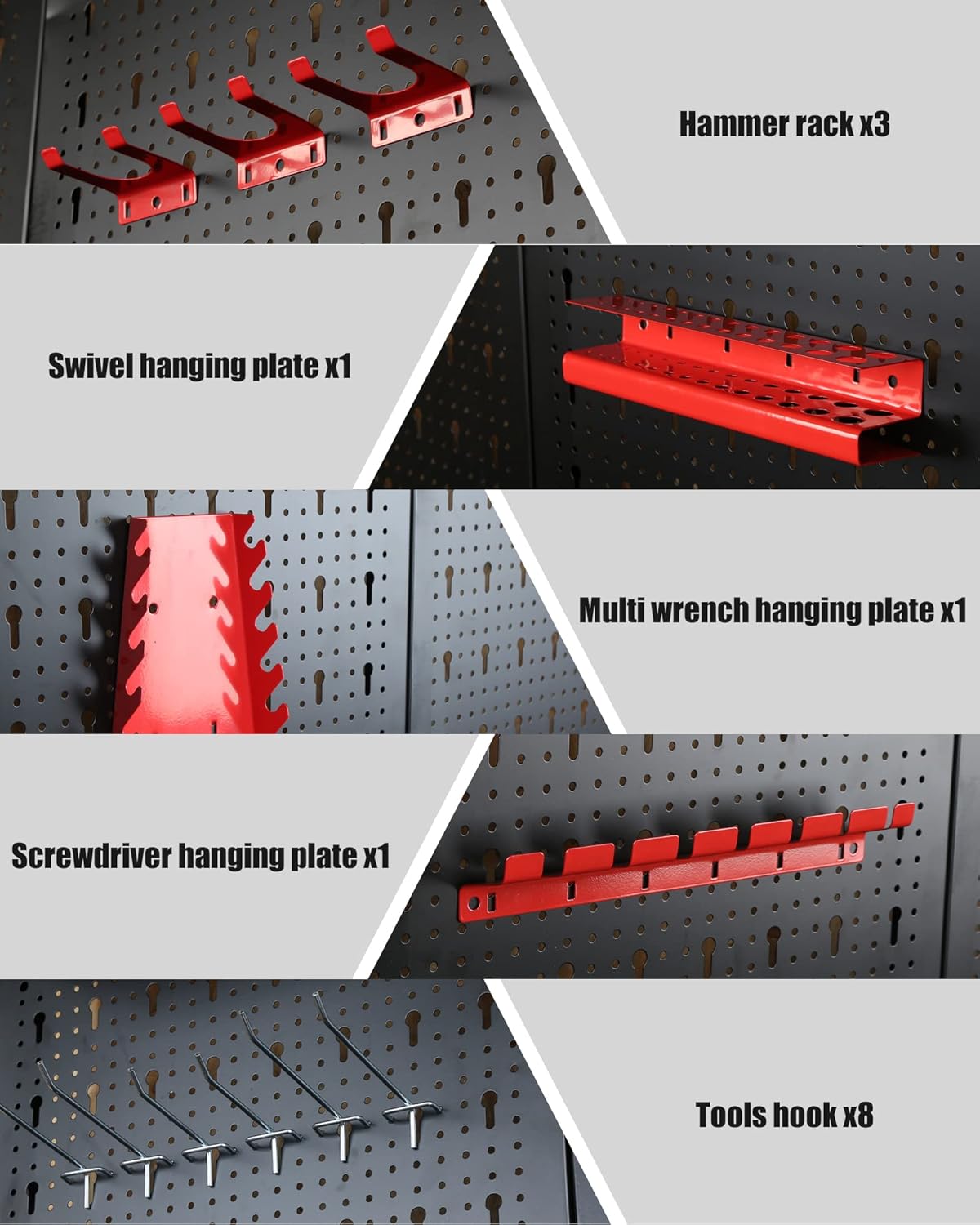 31.5 Inch Workbench with Peg Board, Multipurpose Tool Organizer and Work Bench with Double Storage Platform, Workbench in Garage Workshop