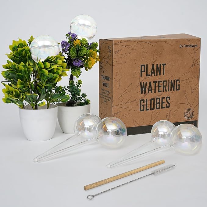 6 Pcs Iridescent Self Watering Globes, Glass Rainbow Plant Watering Globes, Self Watering Planter Insert, Automatic Plant Waterer Indoor, Plant Watering Devices, Plant Water Globes, Watering Bulb