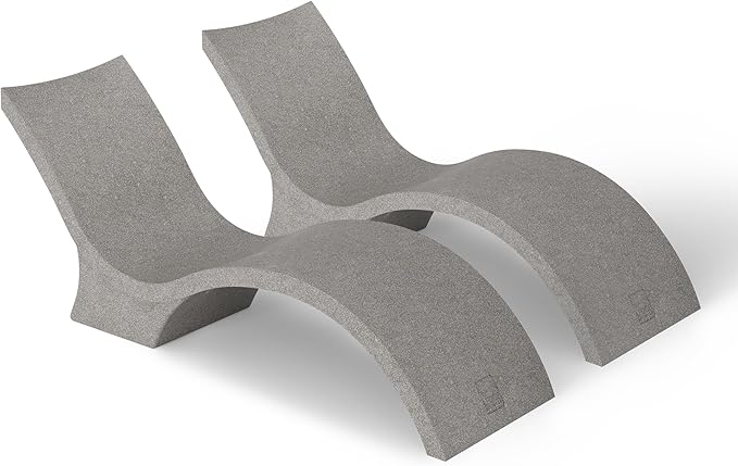 Ledge Lounger - Signature Chaise Deep - Inside Pool & Sun Shelf Lounge Chair - Designed for Deep Shelves 10”-15” - Compatible with All Pool Types - Poolside & Sun Deck Tanning - Set of 2 - Sandstone