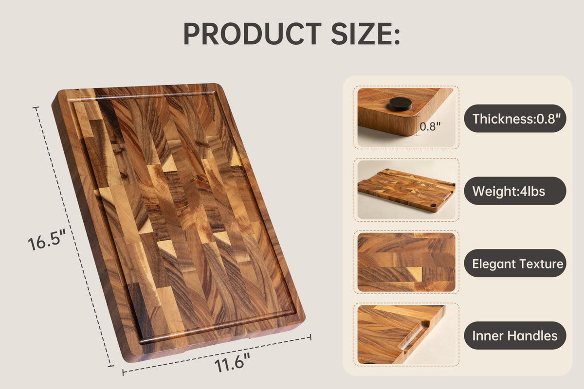 FYCTIO Walnut Cutting Board for Kitchen, Wooden Cutting Boards