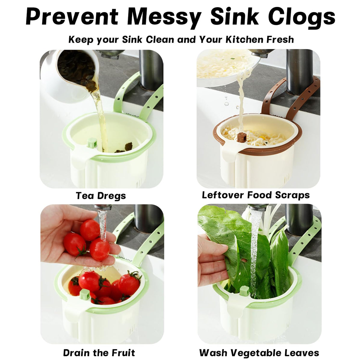 2026 New Cactus Kitchen Sink Strainer Basket, Sink Drain Strainer Self-Cleaning Faucet Hanging Filter Basket, Presses to Release Waste Baskets Cactus Strainers for Residues Separation (2PCS-P)