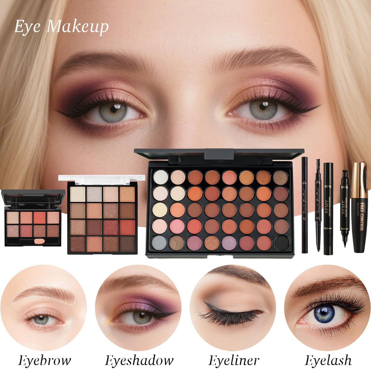 All in One Makeup Kit for Women Full Kit,Makeup Set for Women, Includes Eyeshadow Palette/Foundation/Lipstick/Eyeliner/Mascara/makeup Brush,Makeup Gift Set for Christmas & Birthday&Holiday&Everyday.