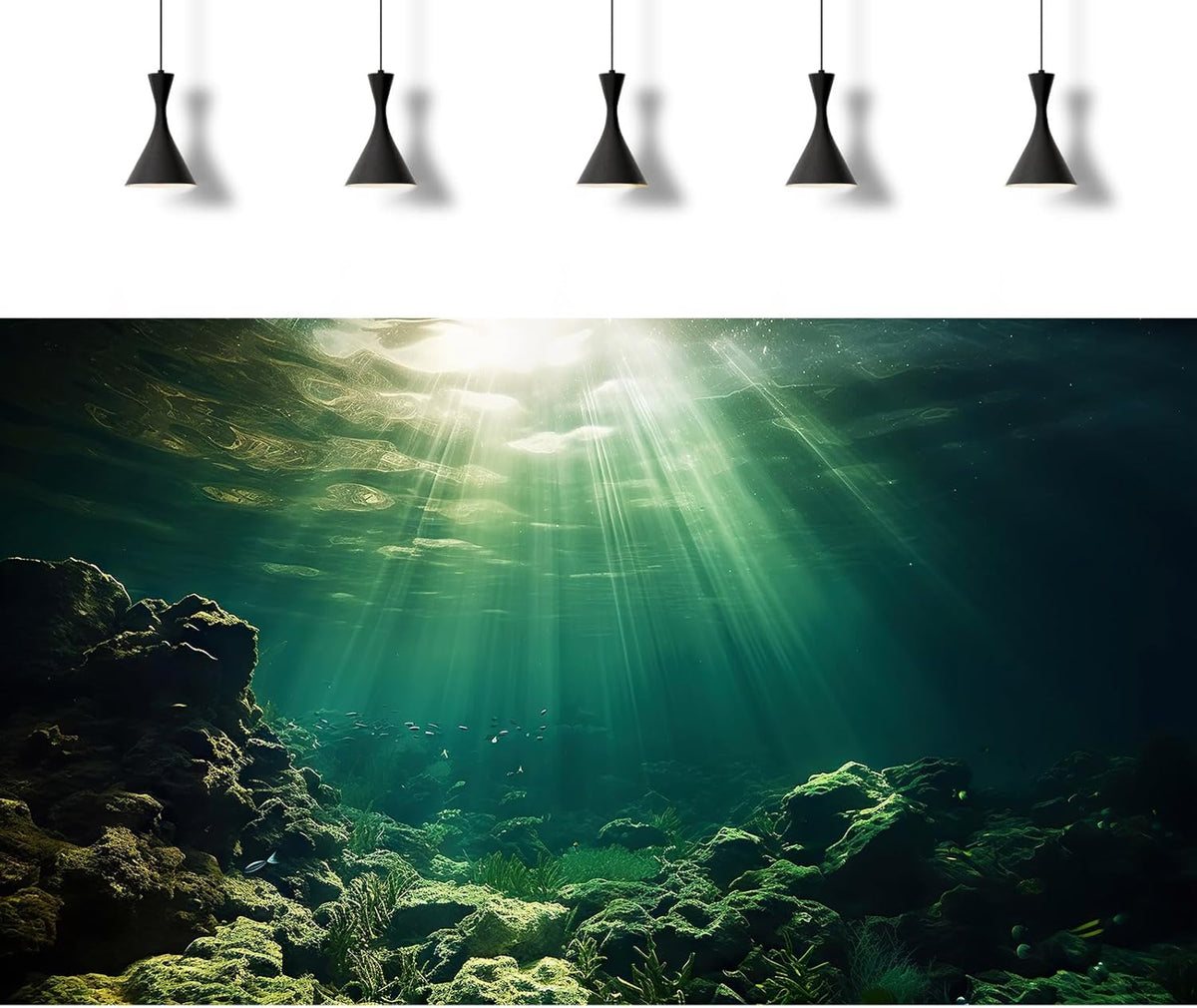 Under The Sea Aquarium Background Underwater Fish Tank Background Ocean Floor Rock Cave Sunray Terrarium Backgrounds Tropical Fish Ocean World Aquarium Reptile Tank Backgrounds 72x16in