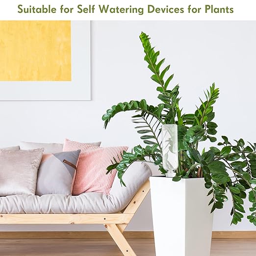 4 Pack Plant Watering Devices, Terracotta Self Watering Spikes with 25 oz Plastic Wine Bottles, Slow Release Plant Waterer Self Watering Planter for Vacation Indoor Outdoor Plant