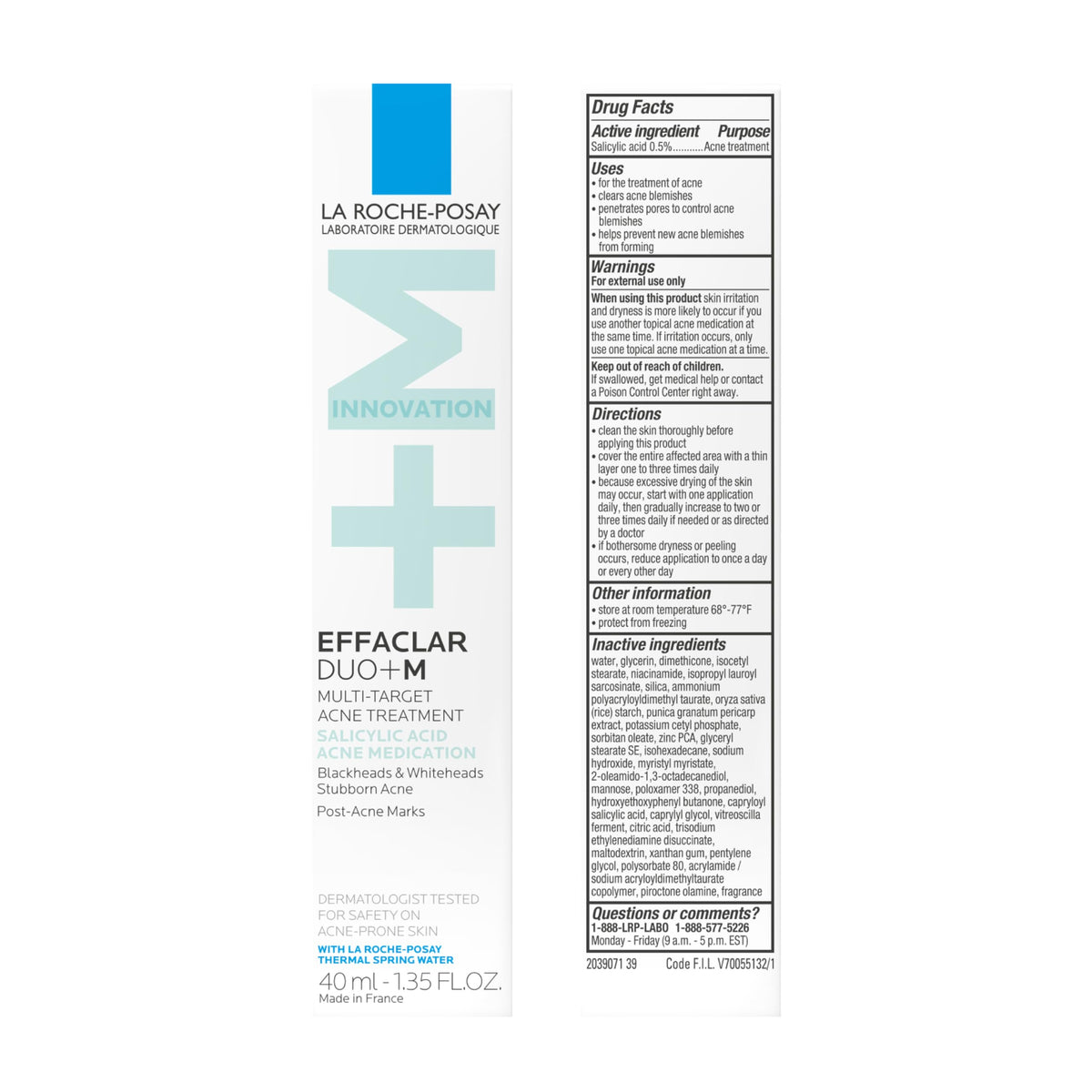 La Roche-Posay Effaclar Salicylic Acid Acne Treatment for Face 1.35 oz