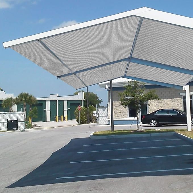 Eden's Decor Straight Flat-Edged Sun Shade Sail Rectangular 17' x 19' Grey UV-Blocking Outdoor Canopy Fabric Cloth Awning for Pergola Patio Garden Backyard Custom Size