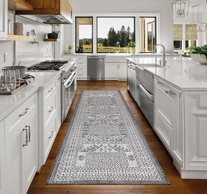 Keen Home Design Terrace Outdoor Runner Rug - 2x12 Washable Indoor/Outdoor Rug for Patio, Kitchen, Balcony, Beach, Garden, Deck and Porch, Size: 2'2"x11'10"