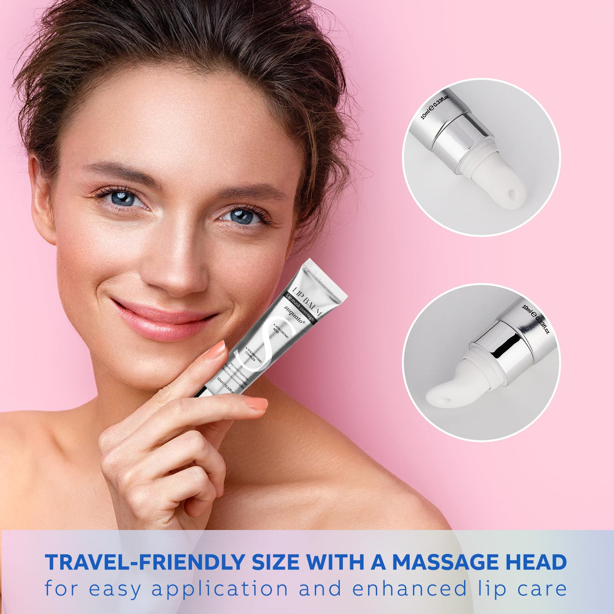 Peptide Lip Treatment Butter Balm: Mini Plumping Gloss Set for Dry Care, With Hyaluronic Acid and Mask Overnight for Glowy Skin, Travel Size Night Hydrating Balm