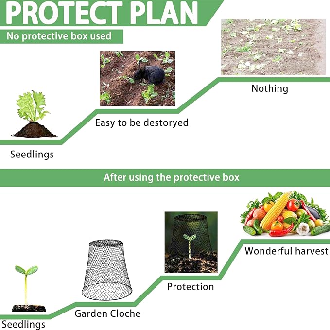 Garden Cloches for Plants, Sapbontchi Chicken Wire Plant Covers Plant Protectors from Animals Plant Protector Metal Plant Cages to Keep Rabbits Out Bunnies Chicken Squirrels Bird Out