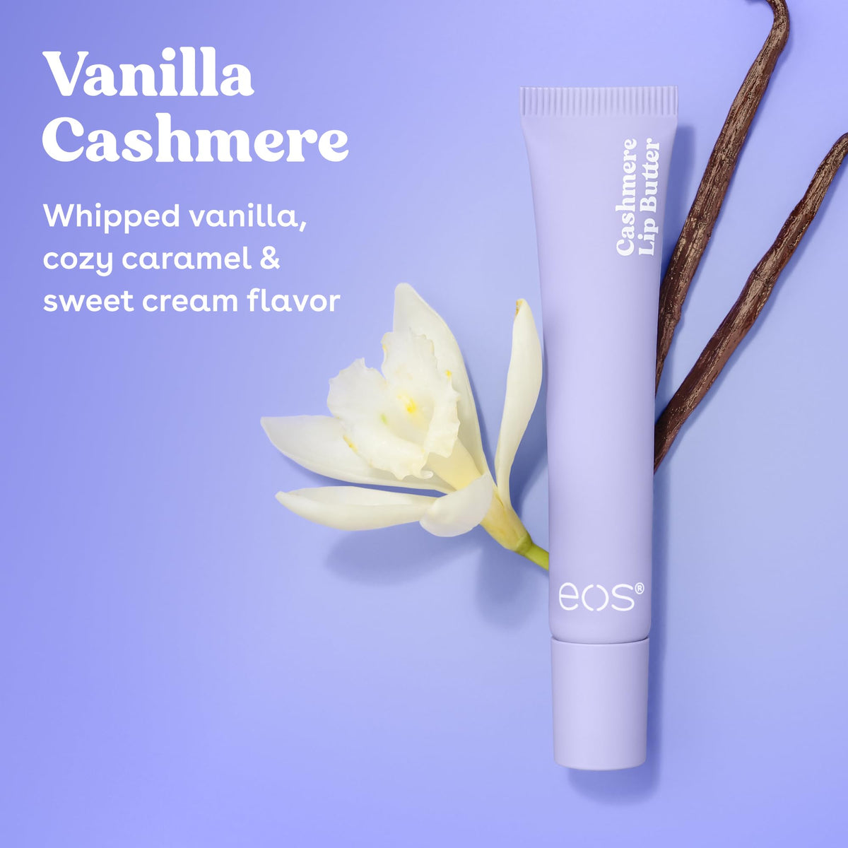 eos Vanilla Cashmere Plumping Peptides & Shea Butter Lip Butter, 0.35 fl oz