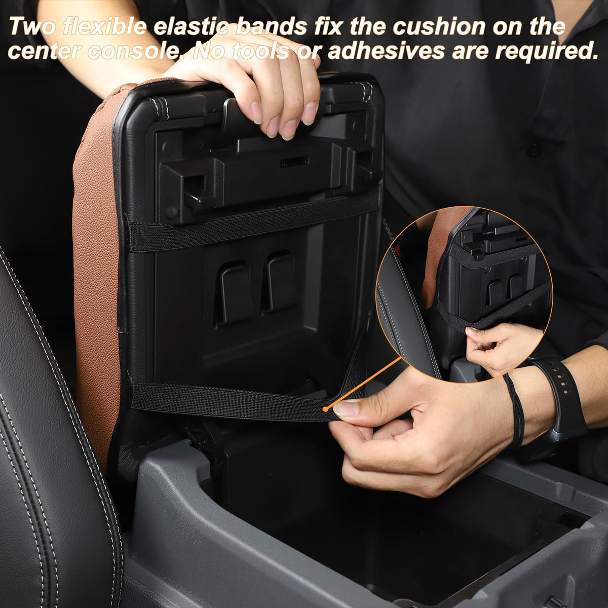 Car Armrest Box Cover Protector Compatible with Ineos Grenadier 2020-2024 Center Console Lid Protector Cover Original Customized Armrest Cover (Brown)
