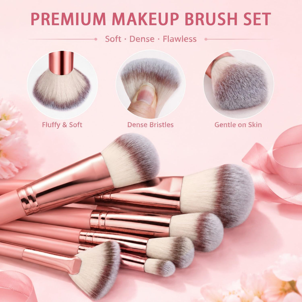 HGHDBT 70Pcs Pink Makeup Brushes Set Professional Makeup Kit Multi-functional Makeup Tool Set with Case Facial Makeup Accessories, Foundation Makeup Brush Kit Eye and Face Make up Brushes & Tools