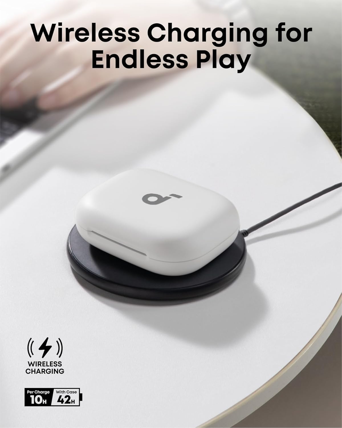 soundcore AeroFit 2 by Anker, Open-Ear Headphones, Translation Earbuds Real Time, 4 Adjustable Positions for Every Ear Size, 2x Richer Bass, Hi-Res, 42H Playtime, IP55,AI Clear Calls,Wireless Charging