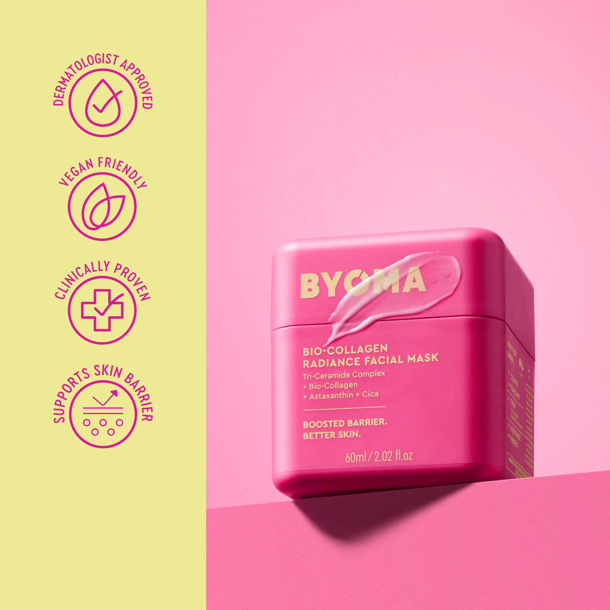 BYOMA Collagen Face Mask - Bio-Collagen Peel-Off Mask for Glass Skin