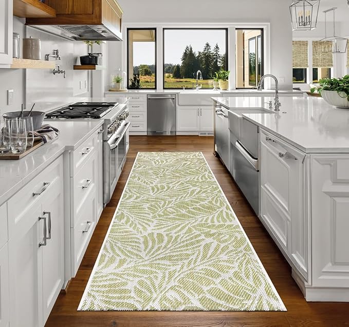 Keen Home Design Terrace Outdoor Runner Rug - 2x12 Washable Indoor/Outdoor Rug for Patio, Kitchen, Balcony, Beach, Garden, Deck and Porch, Size: 2'2"x11'10"