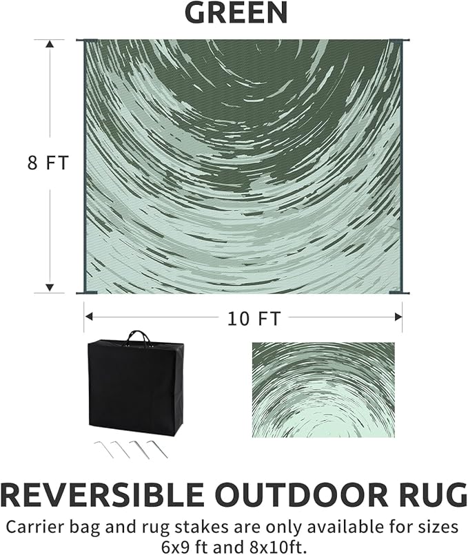 COCOER Modern Outdoor Rug 8x10 Reversible-Waterproof Outdoor Patio Rug-Quick Dry Outdoor Area Rugs Indoor Outdoor Rugs-Outside Rug Patio Decor for Porch Deck Balcony Backyard