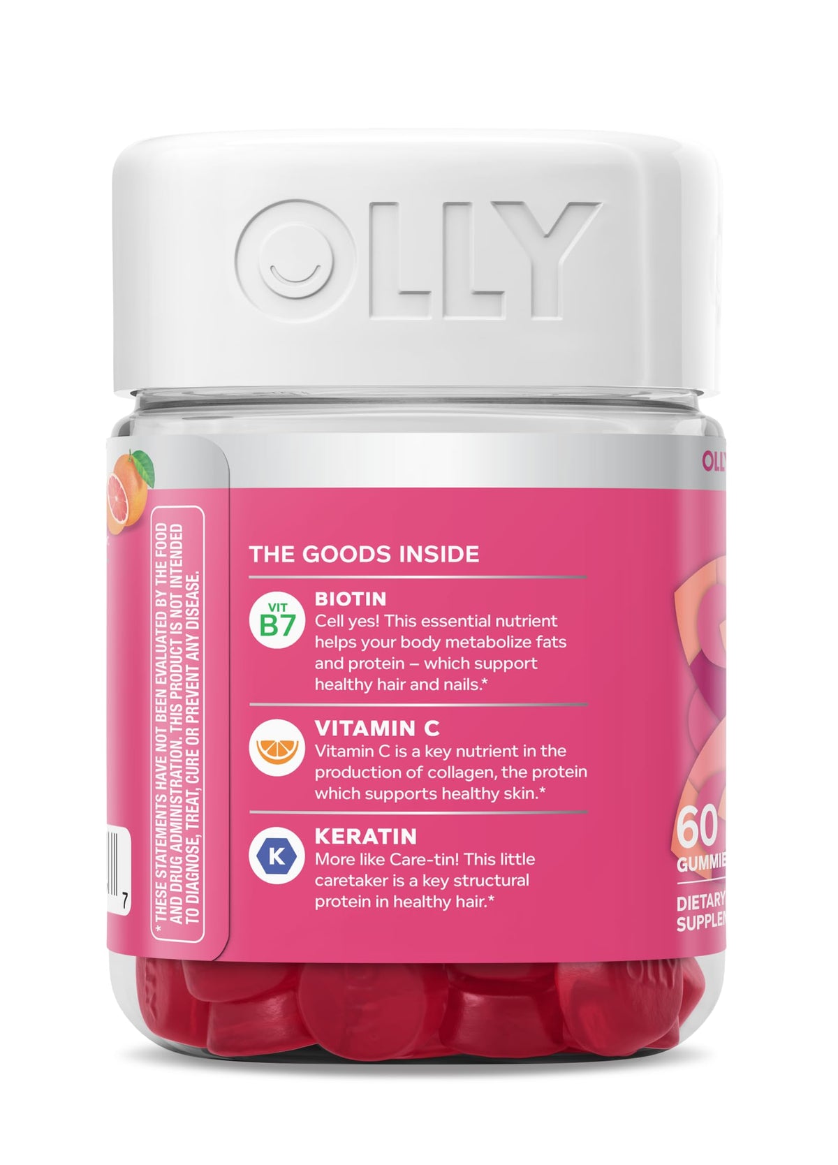 OLLY Hair Skin and Nails Gummies, Undeniable Beauty, Biotin - 60 Count