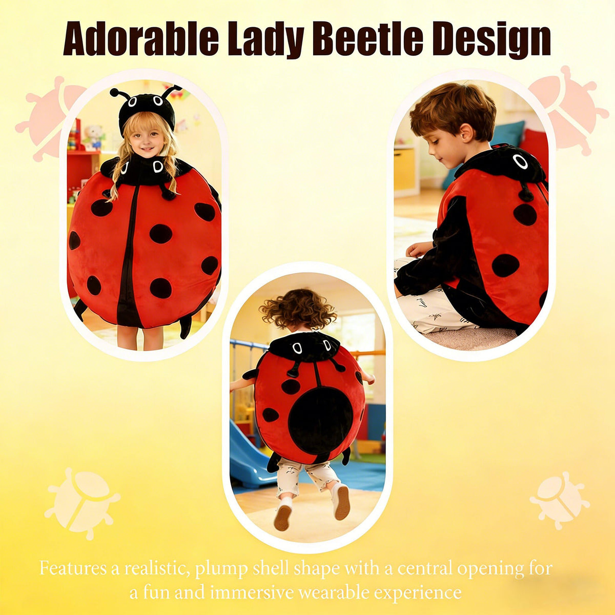 Wearable Lady Beetle Pillow, 40In Giant Wearable Pillow Beetle-Inspired