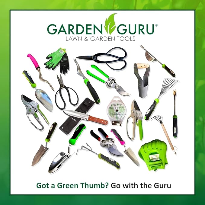 GARDEN GURU Classic Bypass Pruning Shears Clippers – Heavy Duty Forged Steel Garden Pruners – Safety Lock – Non Slip Comfort Grips – Cuts up to 1” Diameter – Professional Bypass Pruners for Gardening