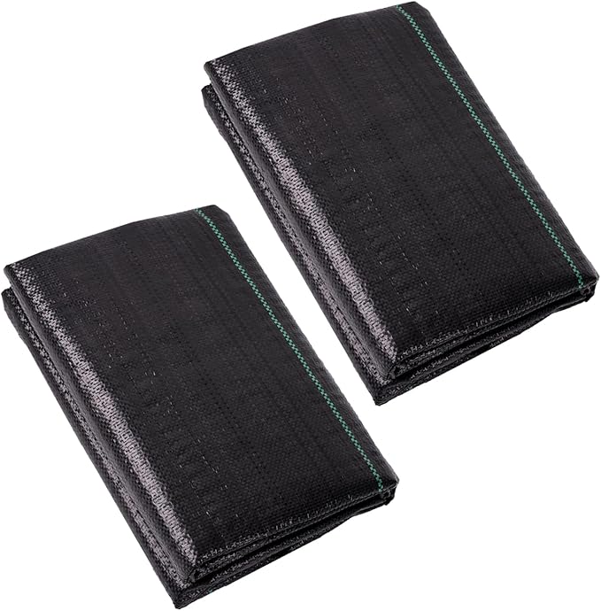 2.4oz-2 Pack 3x50FT Weed Barrier Landscape Fabric - Durable Weed Block Gardening Ground Cover Mat, Woven Geotextile Fabric for Underlayment, Commercial Driveway Stabilization, Weed Control Cloth