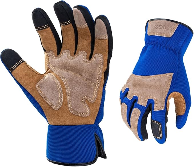 Vgo... 1-Pair Gardening Gloves Men, Safety Work Gloves, Puncture-proof, Thornproof, Touchscreen (SL7475)