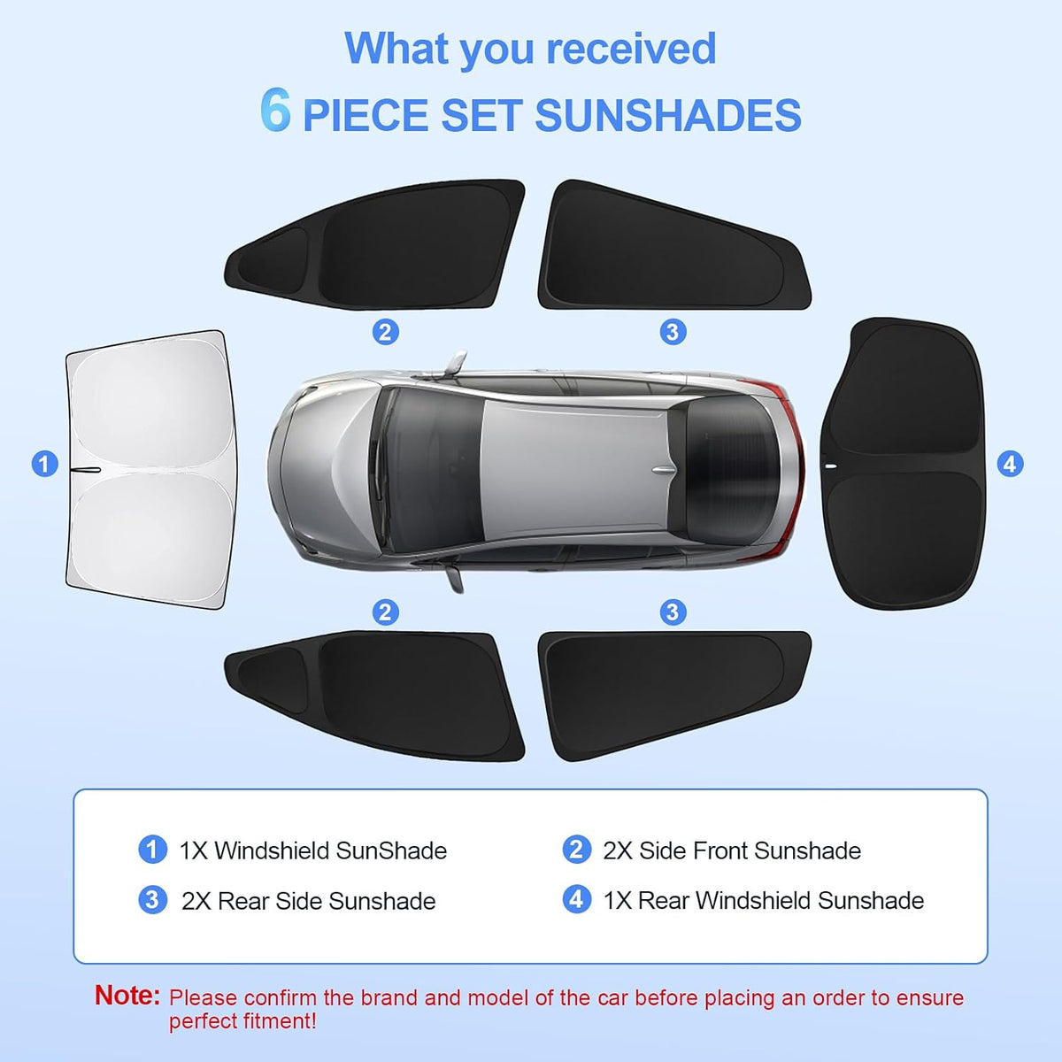 6pcs Car Window Shades for Toyota Prius Hatchback 2016-2022 (NOT Prius C or Prius V) Accessories,Windshield Side Rear Full Sunshade,Sun Visor UV Blocking, Privacy Protection for Camping Outdoor