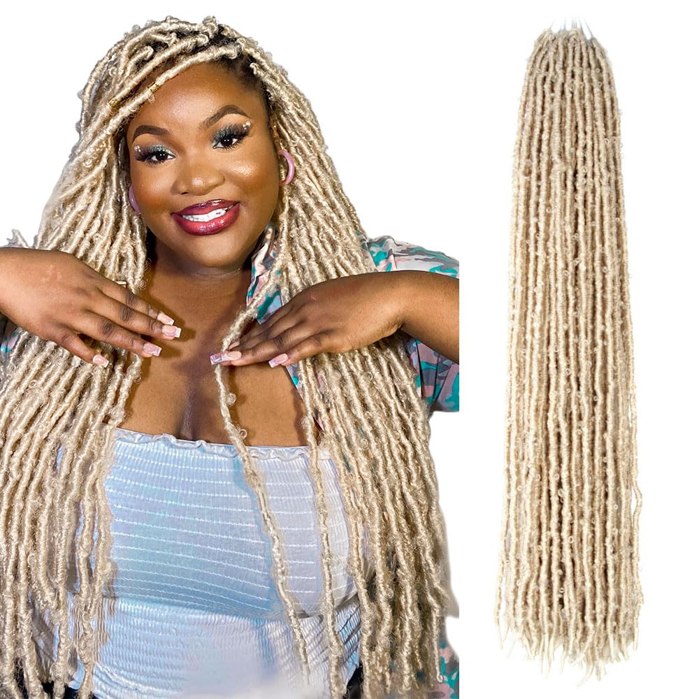 24 Inch Light Weight Butterfly Locs Crochet Hair 6 Packs Long Distressed Butterfly Faux Locs Crochet Hair, 613#