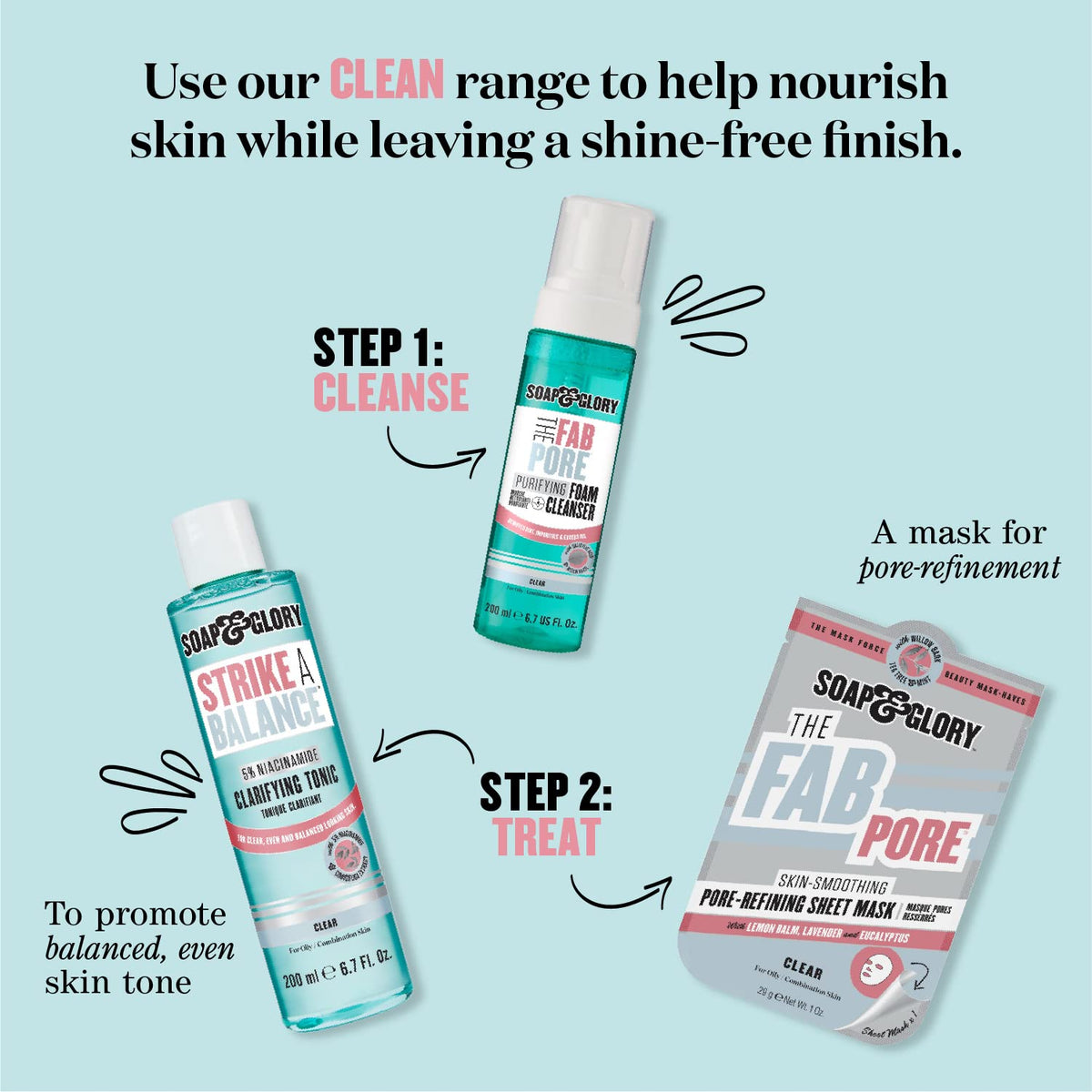 Soap & Glory Face Soap & Clarity, 3-in-1 Cleansing Gel, 11.8 oz
