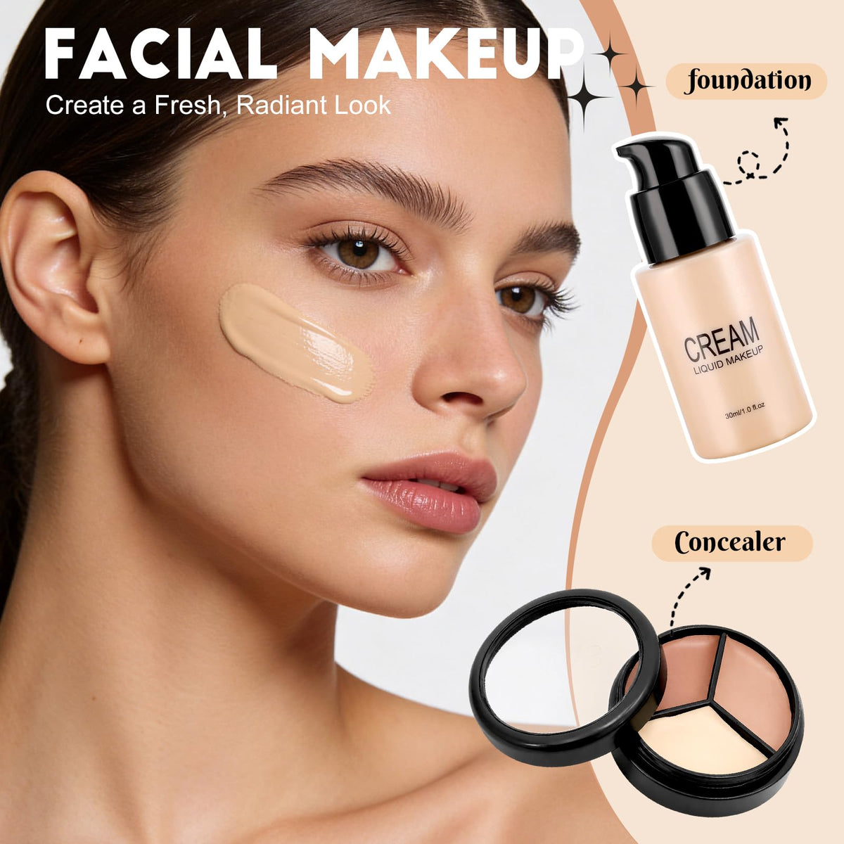 Makeup Kit for Women Include Foundation Eyeshadow Lipstick Brushes and Bag