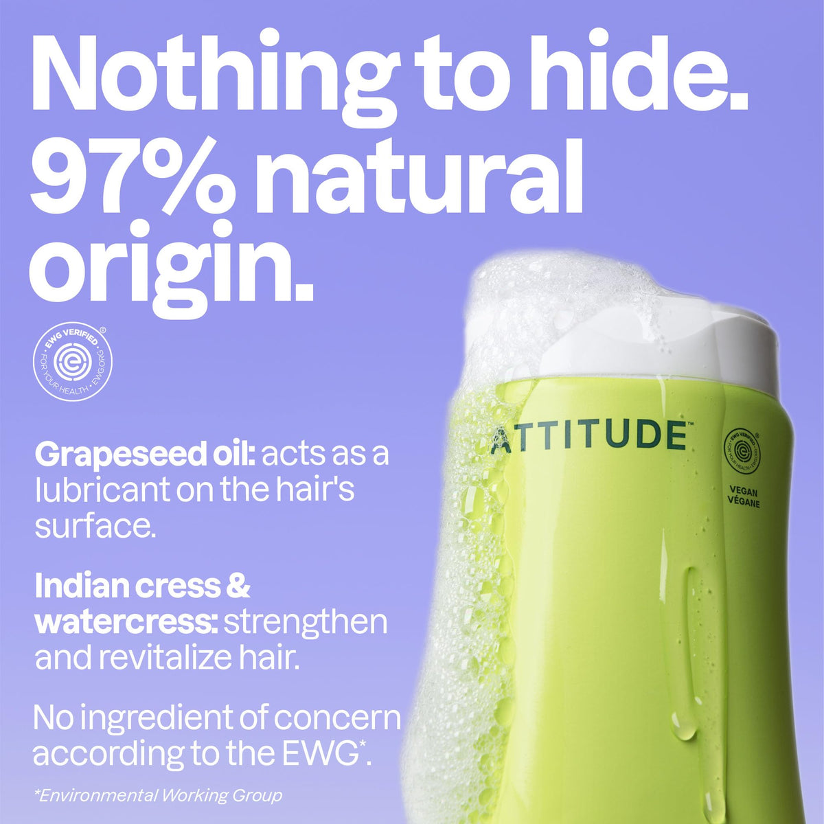 ATTITUDE Moisturizing Shampoo for Dry & Damaged Hair, EWG Verified 32 Fl Oz