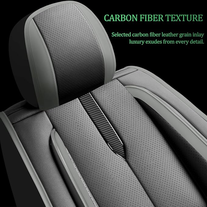 Fit Venue Car Seat Covers for Hyundai Venue 2020-2025 2026 -Upgraded Premium Waterproof & Breathable Leather,Airbag Compatible,All-Weather Seat Cushion Protector,2 Front/Black-Grey