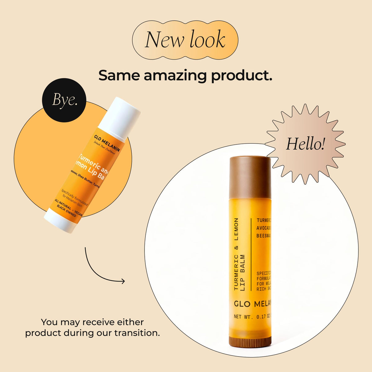 Glo Melanin Natural Lemon & Turmeric Lip Balm - Brighten, Nourish Dark Lips
