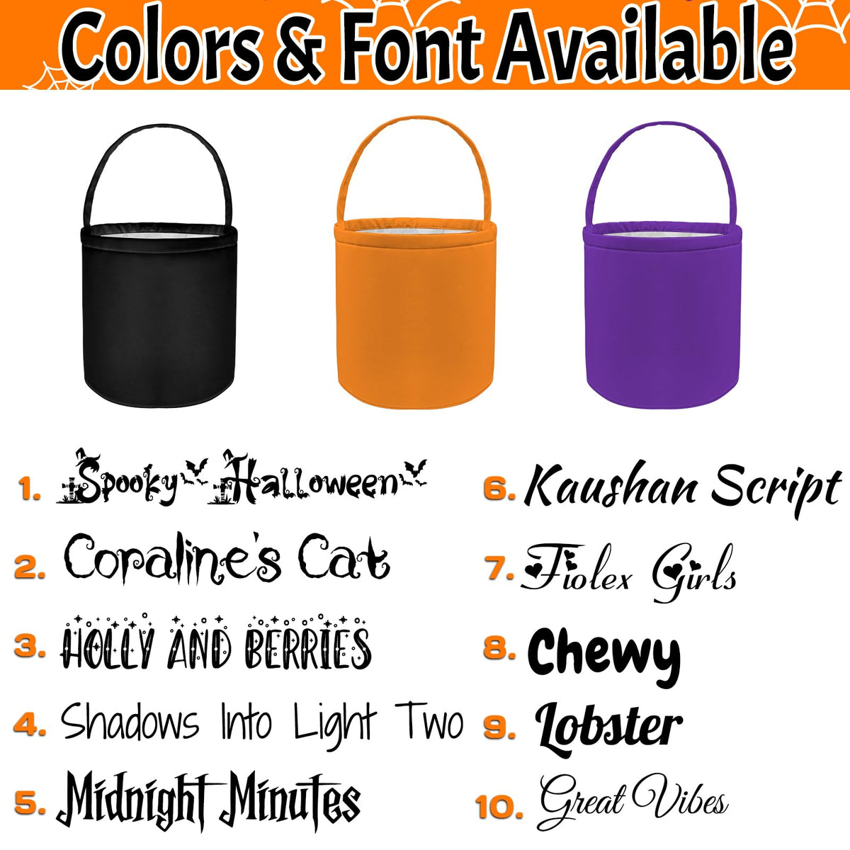 PFTPOW Personalized Halloween Bucket with Name Custom Halloween Trick or Treat Basket Bag Customized Candy Buckets Gift for Kids Boys Girls Purple