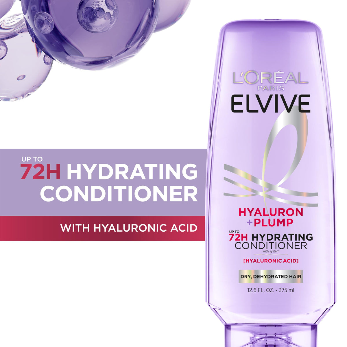 L'Oreal Paris Elvive Hyaluron Plump Conditioner, 12.6 Fl Oz