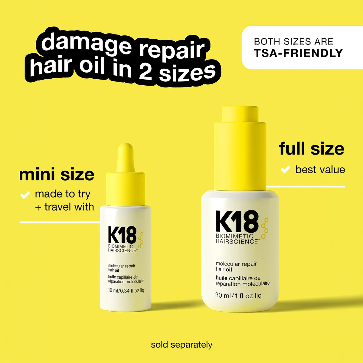 K18 Molecular Repair Hair Oil, 0.34 Fl Oz