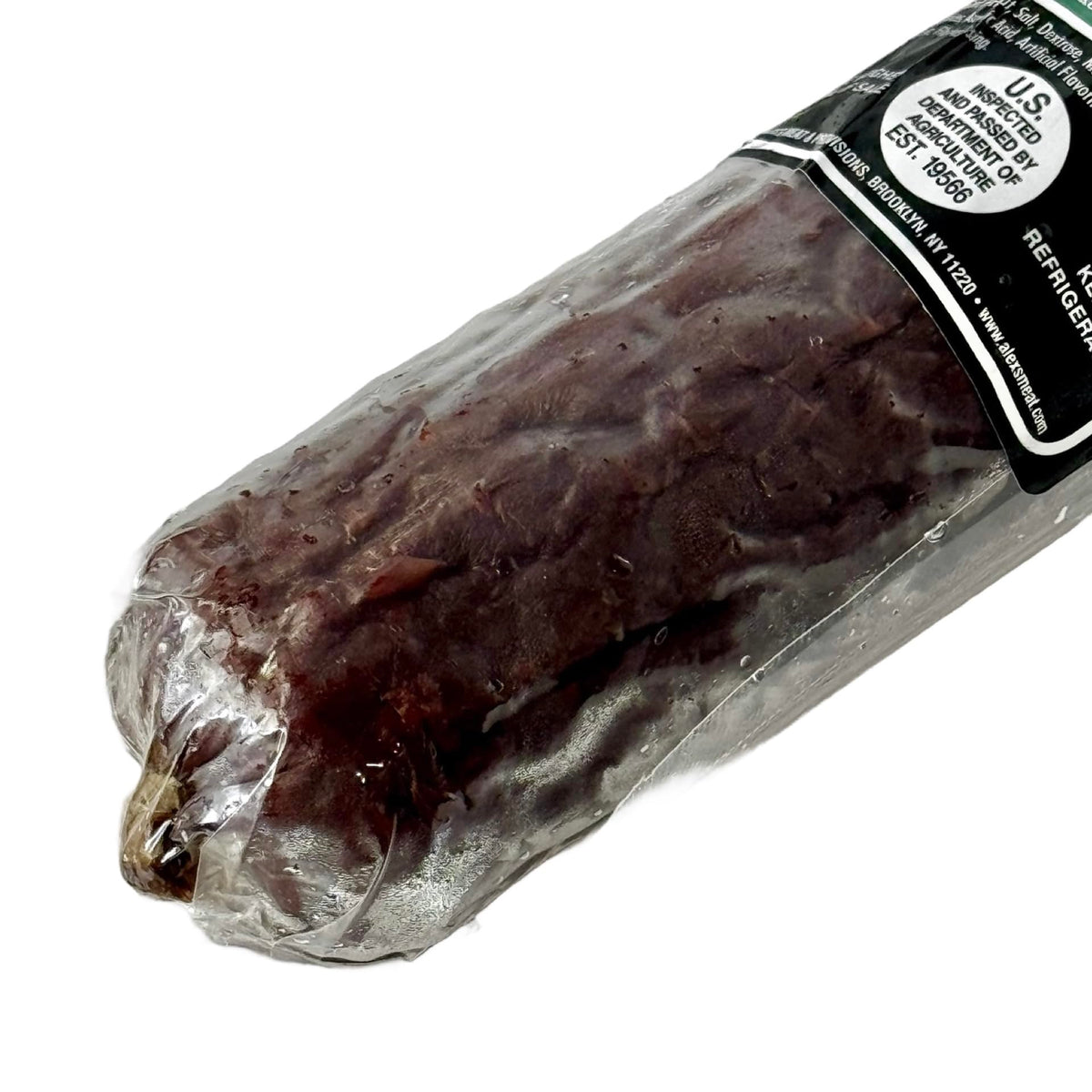 Alex’s Meat - Kiev Brand Dry Salami Chunk - Traditional Eastern European Air-Dried Sausage, Bold Flavor, Coarse-Cut, Ready to Slice, Perfect