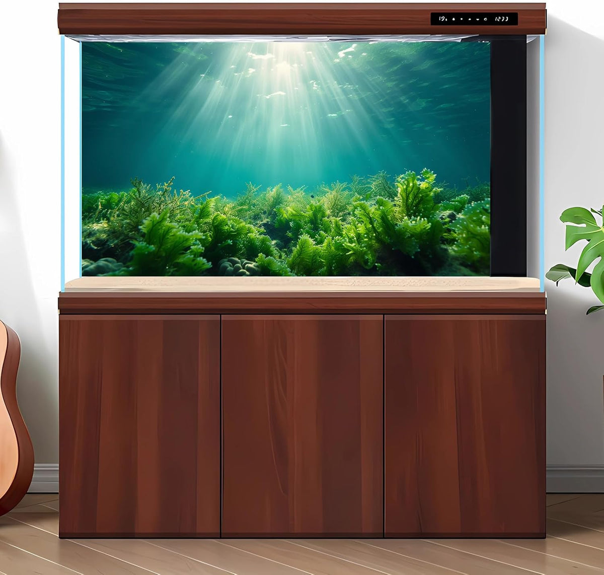 Deep Ocean Fish Tank Background Under The Sea Aquatic Plants Aquarium Background Underwater Corals Sunray Terrarium Backgrounds Tropical Fish Ocean World Aquarium Backgrounds Decorations 48x20in