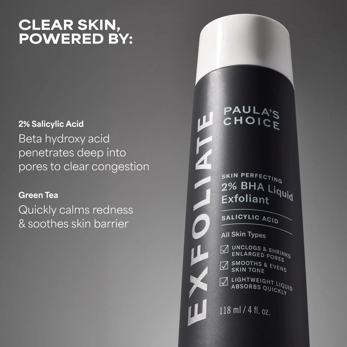 Paula's Choice SKIN PERFECTING 2% BHA Liquid Leave-On Exfoliant, 4 Fl Oz