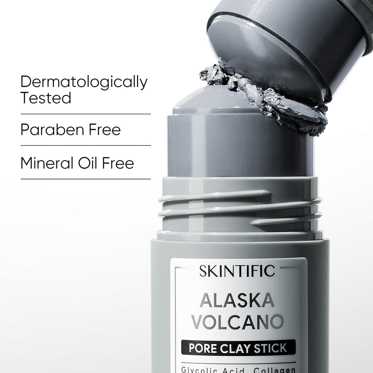 SKINTIFIC Deep Pore Cleansing Blackhead Remover Face Mask Stick, Mud Mask with Natural Alaska Volcano Clay, Gentle Exfoliating, Smoothing Skin, Non-Drying, Skincare Facial Mask