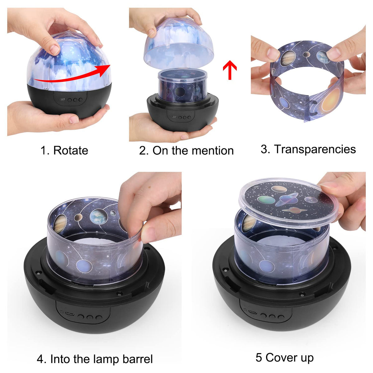 Star Night Light for Kids, Universe Night Light Projection Lamp, Romantic Star Sea Birthday New Projector Lamp for Bedroom - 3 Sets of Film