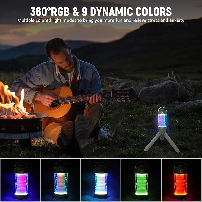 Wurkkos CL01 Camping Lantern Rechargeable, 550LM Waterproof Tent Light with Magnet Base, Up to 300H Runtime,Portable Lantern Flashlight with RGB light,Emergency Camp Light for Hurricane,Hiking,Camping