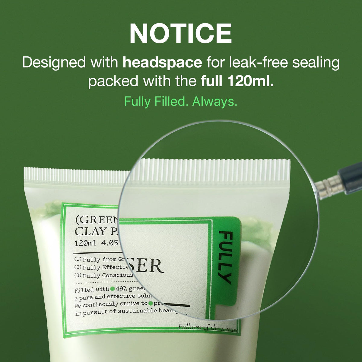 FULLY Green Tomato Pore Clay Mask Cleanser for Deep Cleansing, 4.05 fl oz