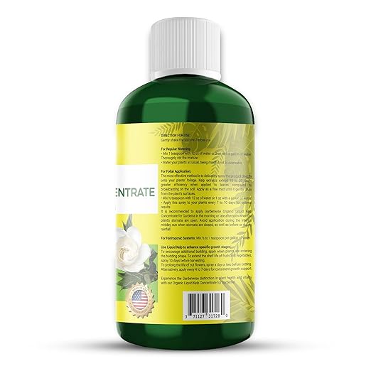 Organic Premium Kelp Seaweed Fertilizer for Gardenia - Liquid Fertilizer - Liquid Plant Food - Nutrient-Rich Soil Enhancer - Natural Plant Food for Gardenia Plant (32 OZ)