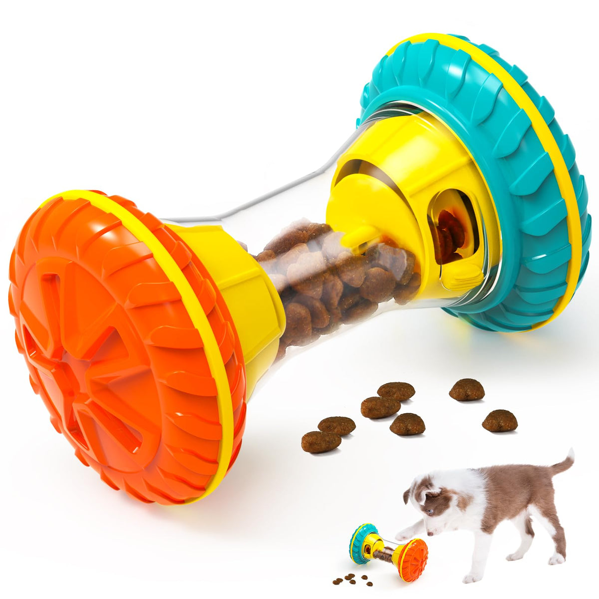 BoYoYo Interactive Dog Toys, Dog Puzzle Toys for Smart, Dog Enrichment Toy to Keep Them Busy, Treat Dispensing Toy Slow Puzzles Feeder, Yellow